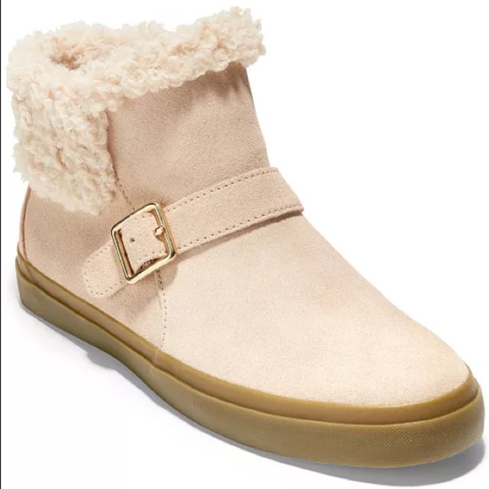 NWT💥 Cole Haan Women's Nantucket Faux Shearling Cozy Ankle Boots Sz. 8.5 - Picture 1 of 7